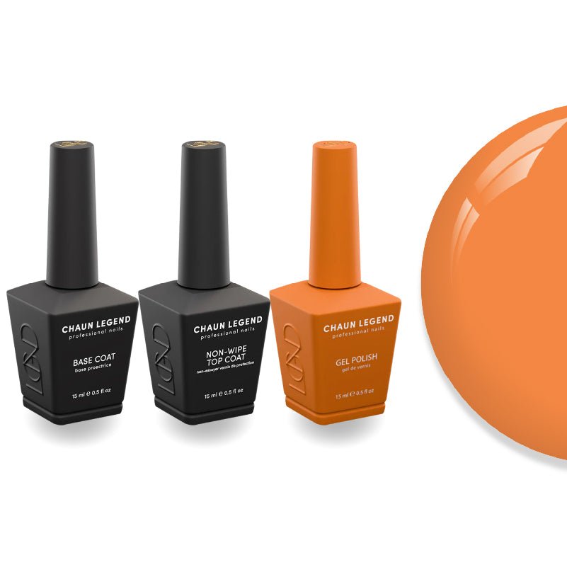 Chaun Legend Non - Wipe Top Coat - Base Coat Duo - LG5165 Turmeric Shots - DTK Nail Supply