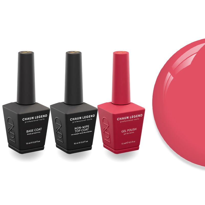 Chaun Legend Non - Wipe Top Coat - Base Coat Duo - LG5170 Berry Shortcake - DTK Nail Supply
