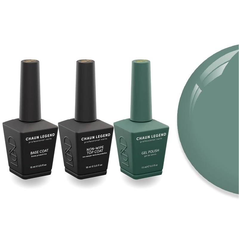 Chaun Legend Non - Wipe Top Coat - Base Coat Duo - LG5172 Aqua Dust - DTK Nail Supply