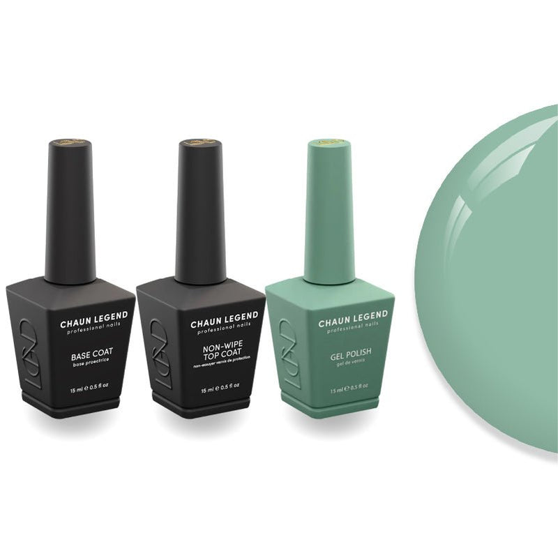 Chaun Legend Non - Wipe Top Coat - Base Coat Duo - LG5173 Antique Blue - DTK Nail Supply