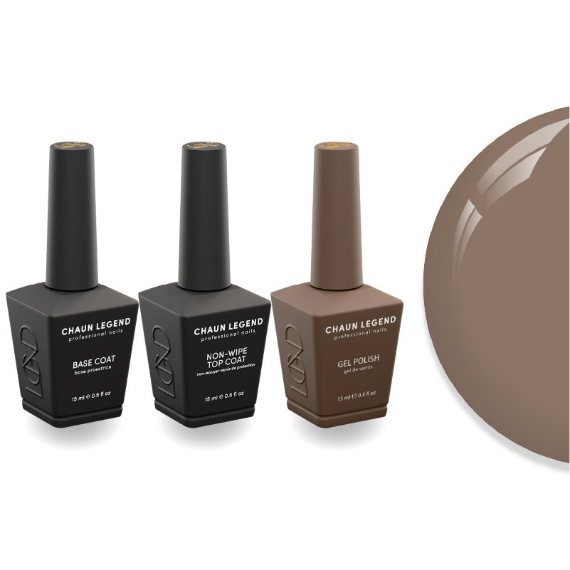 Chaun Legend Non - Wipe Top Coat - Base Coat Duo - LG5204 Taupe That Talk - DTK Nail Supply