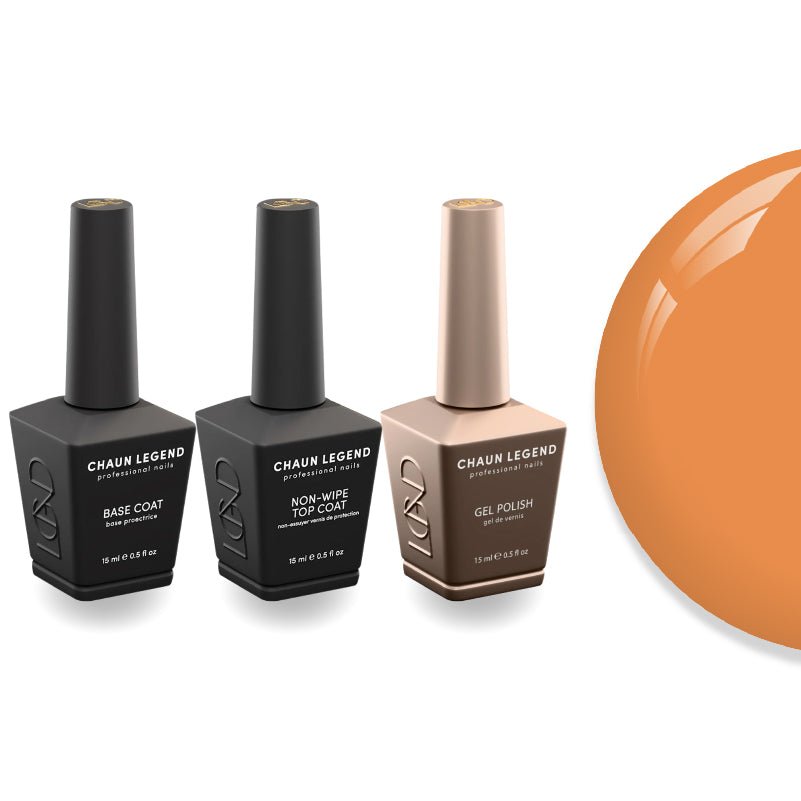 Chaun Legend Non - Wipe Top Coat - Base Coat Duo - LG5210 Hot Summer Night - DTK Nail Supply