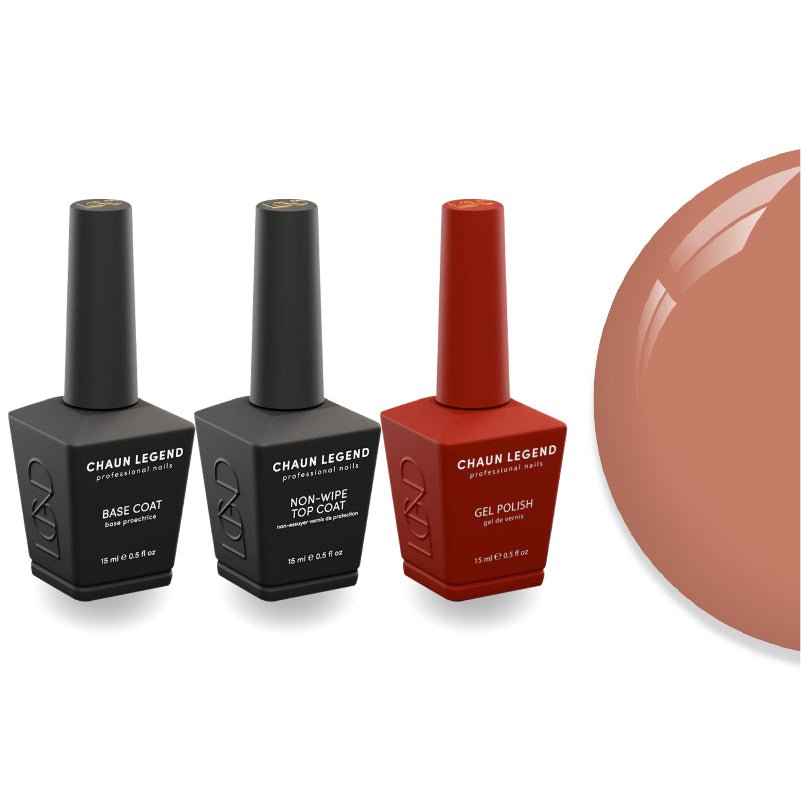 Chaun Legend Non - Wipe Top Coat - Base Coat Duo - LG5212 Hot And Juicy - DTK Nail Supply