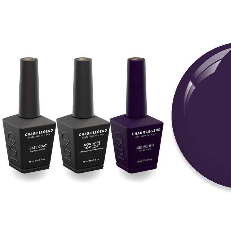 Chaun Legend Non - Wipe Top Coat - Base Coat Duo - LG5223 Fatal Figs - DTK Nail Supply