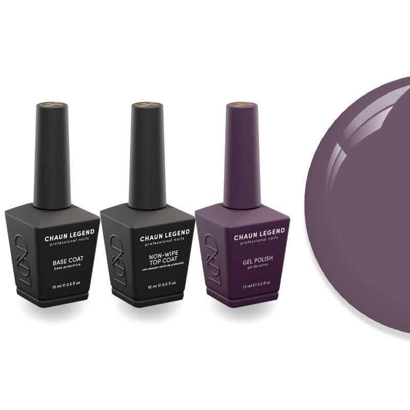 Chaun Legend Non - Wipe Top Coat - Base Coat Duo - LG5225 Violet Tendencies - DTK Nail Supply