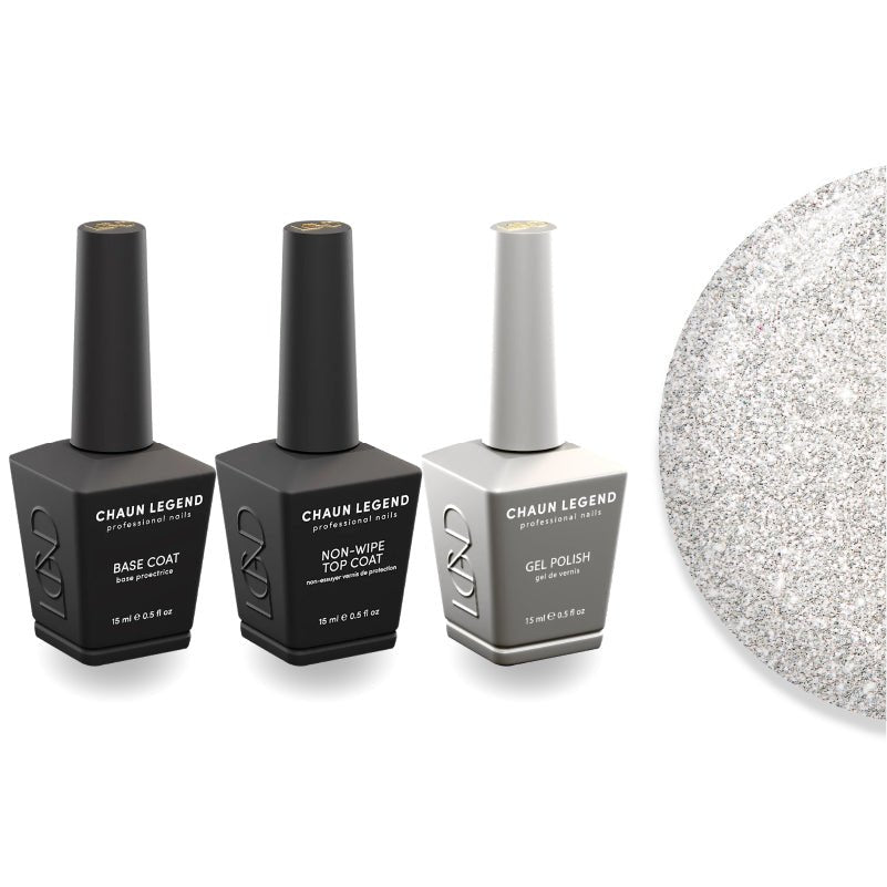 Chaun Legend Non - Wipe Top Coat - Base Coat Duo - LG5239 Gleam And Scream - DTK Nail Supply