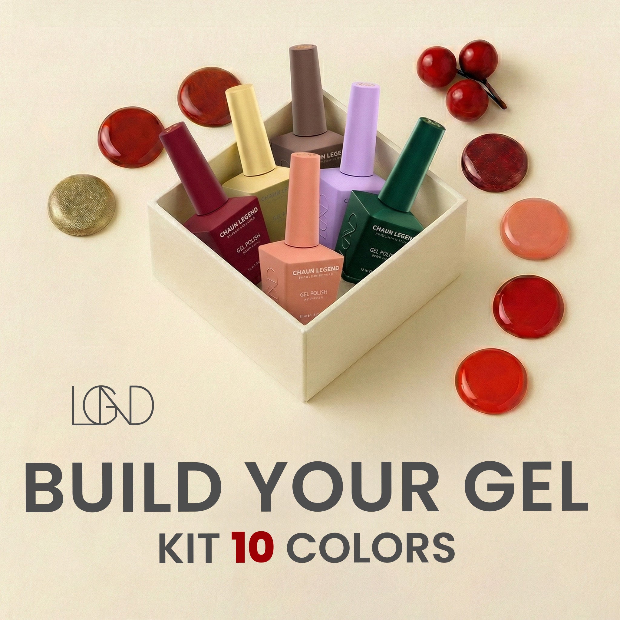 CHAUN LEGEND Set Gel Polish - Build Your Own 10 Gel Kit, FREE 1 Cuticle Revitalizer Oil - DTK Nail Supply