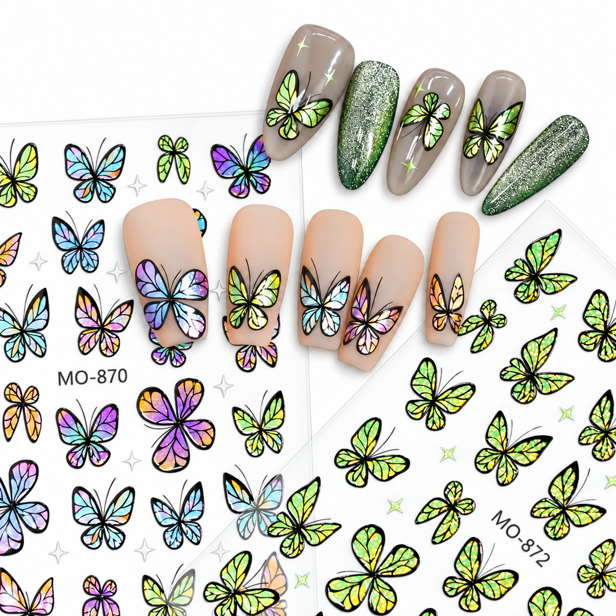 Butterfly Nail Art Stickers MO-871 - Blue - DTK Nail Supply
