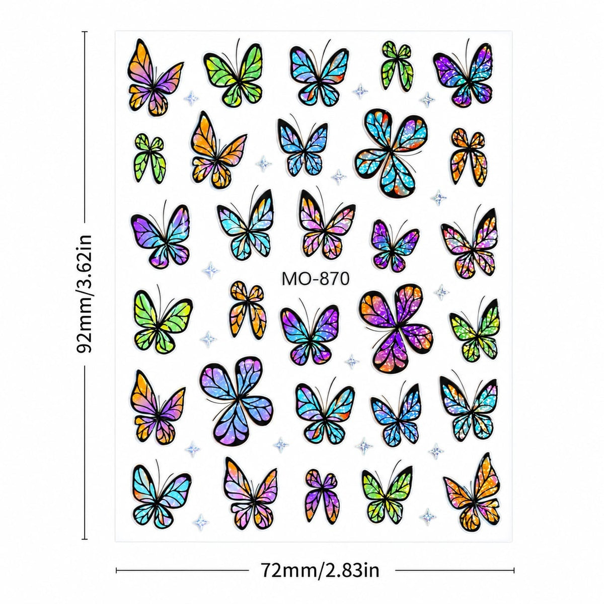 Butterfly Nail Art Stickers MO-872 - Green - DTK Nail Supply