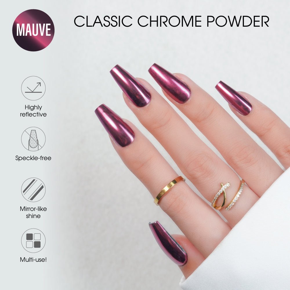 Classic Chrome Nail Powder - Mauve - DTK Nail Supply