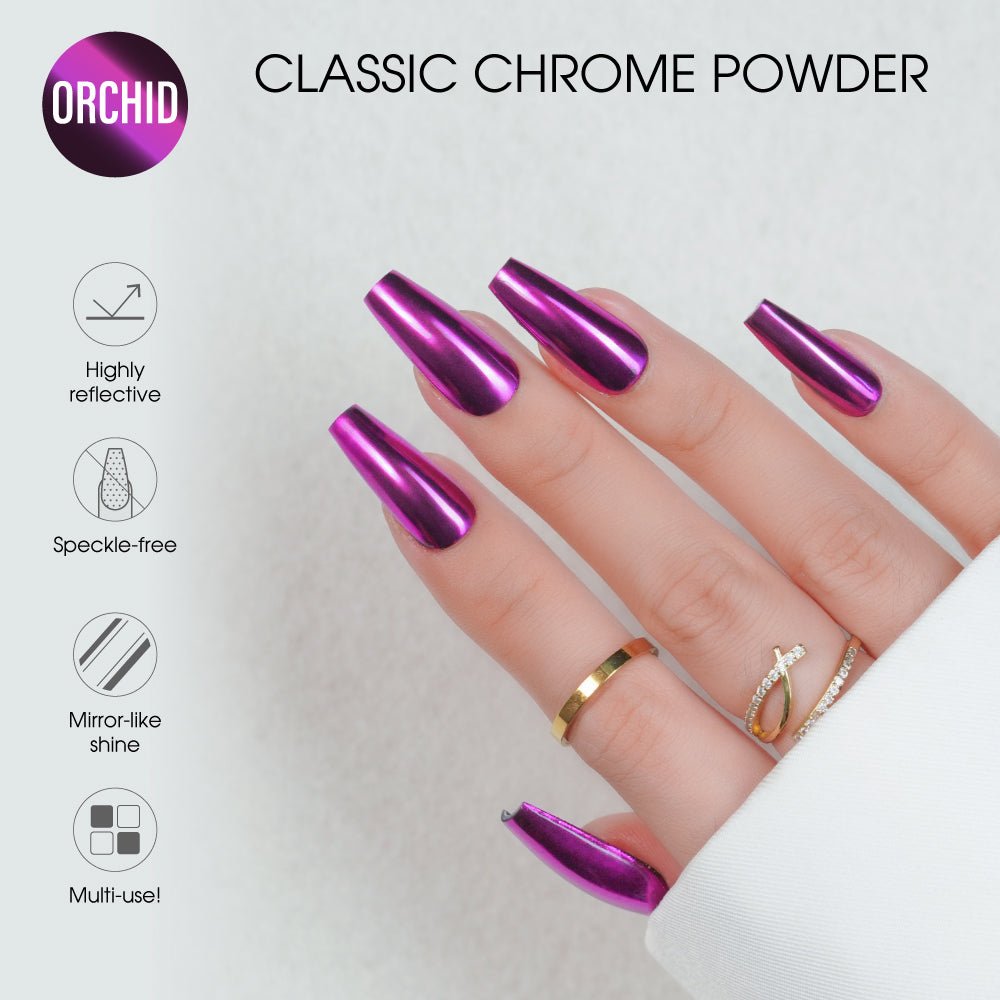 Classic Chrome Nail Powder - Orchid - DTK Nail Supply