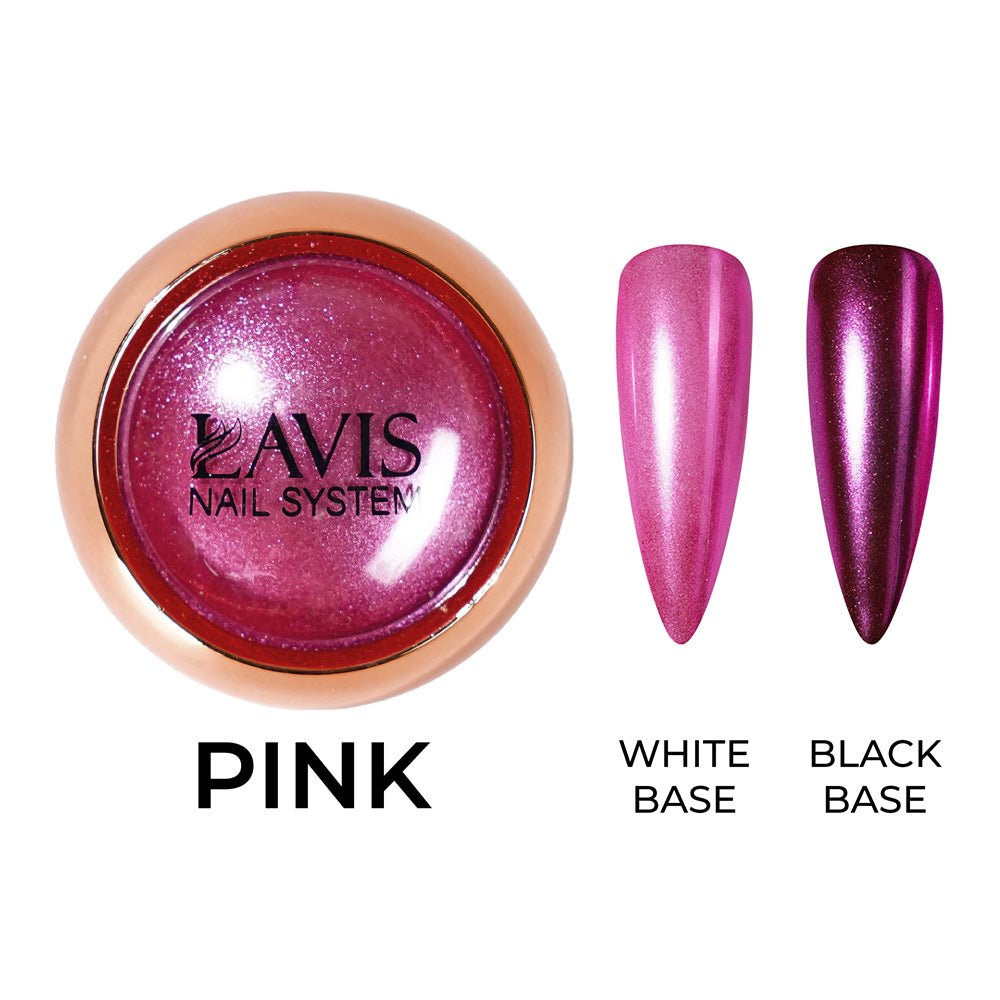 Classic Chrome Nail Powder - Pink - DTK Nail Supply