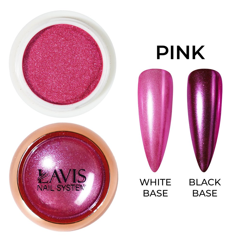 Classic Chrome Nail Powder - Pink - DTK Nail Supply