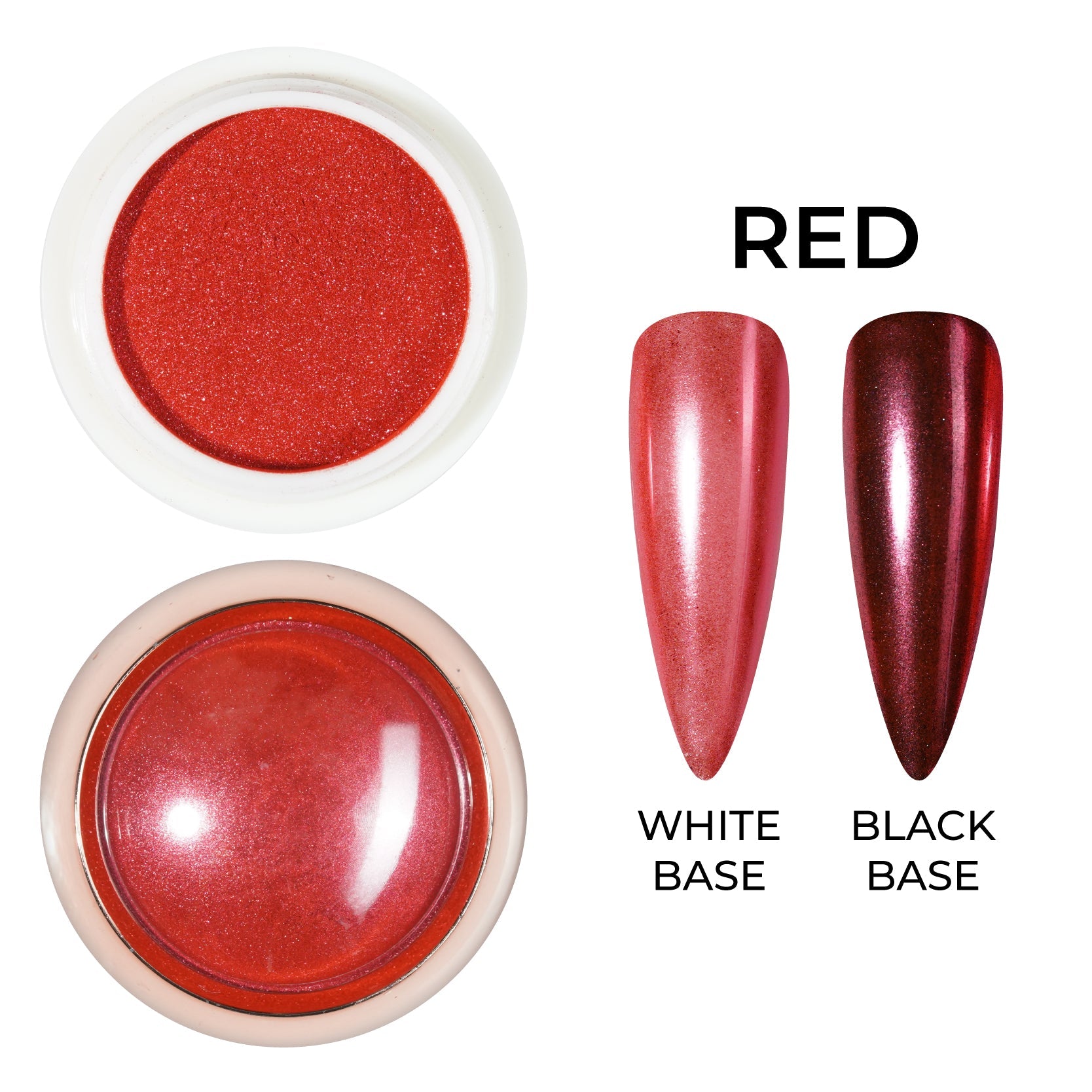 Classic Chrome Nail Powder - Red - DTK Nail Supply