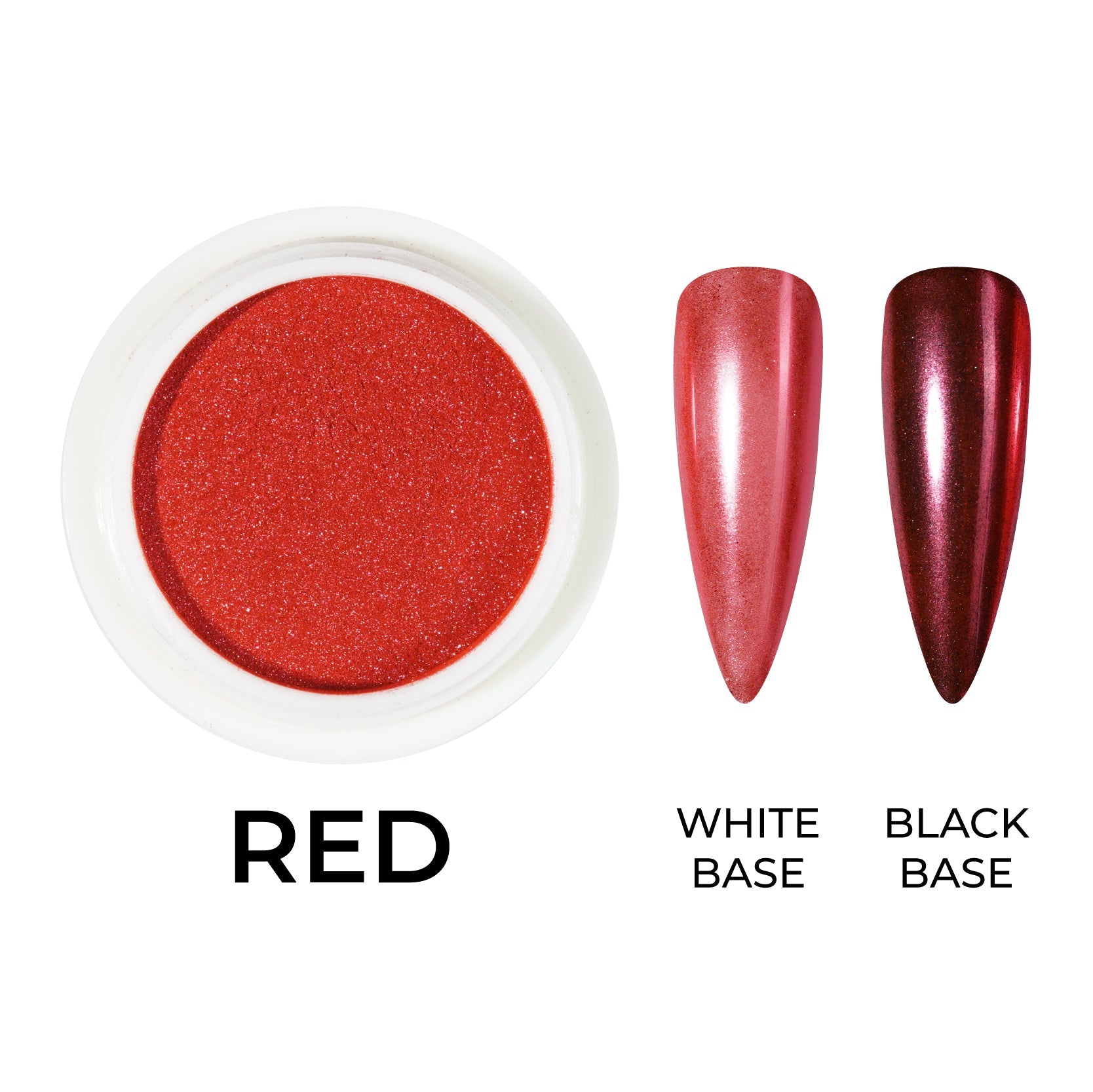 Classic Chrome Nail Powder - Red - DTK Nail Supply