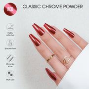 Classic Chrome Nail Powder - Red - DTK Nail Supply