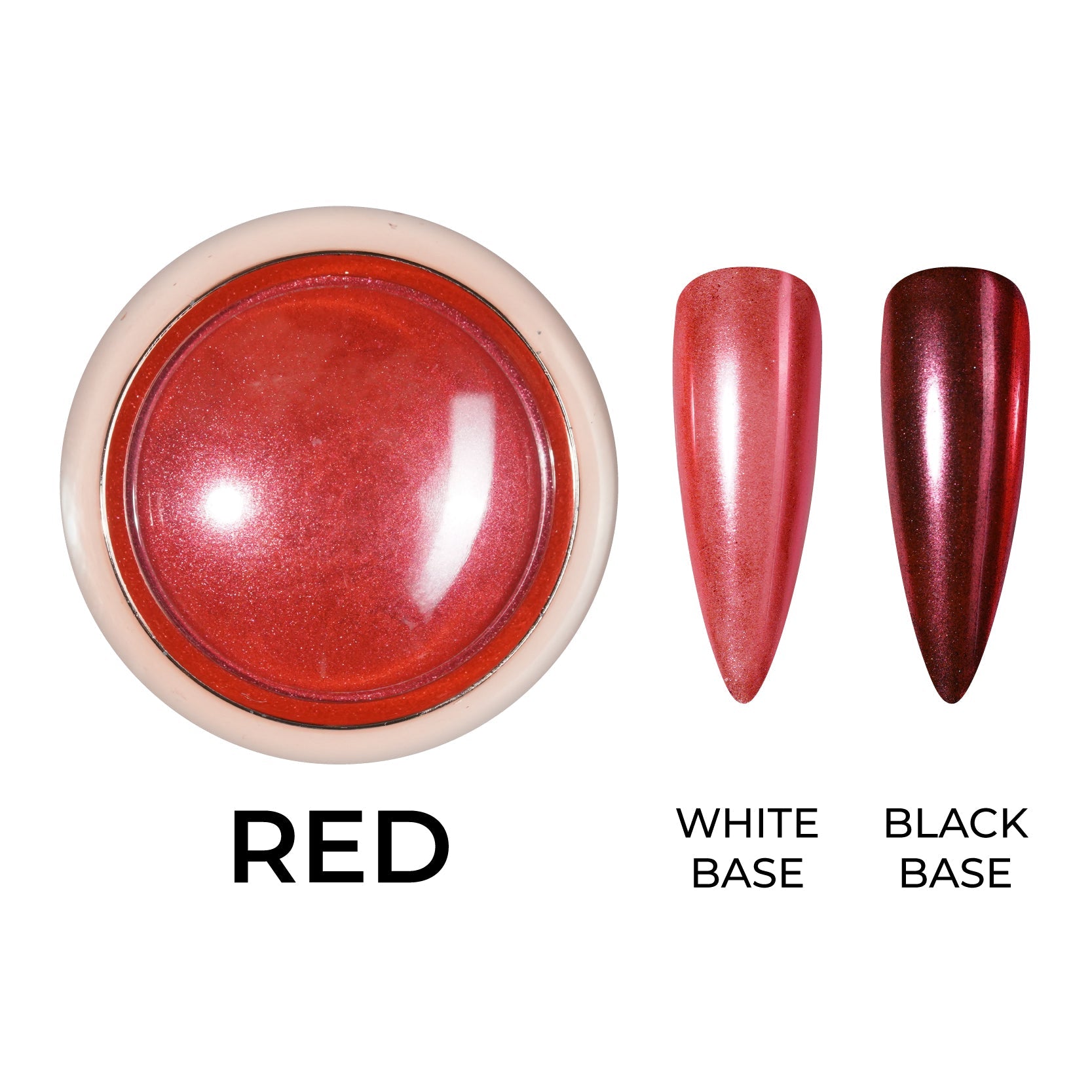 Classic Chrome Nail Powder - Red - DTK Nail Supply