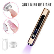 Classy Nail 3 - in - 1 Handheld Nail Lamp with attached Magnet & Stamper - Gold - DTK Nail Supply