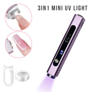 Classy Nail 3 - in - 1 Handheld Nail Lamp with attached Magnet & Stamper - Purple - DTK Nail Supply