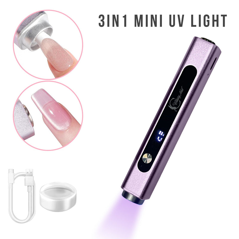 Classy Nail 3 - in - 1 Handheld Nail Lamp with attached Magnet & Stamper - Purple - DTK Nail Supply