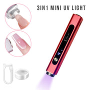 Classy Nail 3 - in - 1 Handheld Nail Lamp with attached Magnet & Stamper - Red - DTK Nail Supply