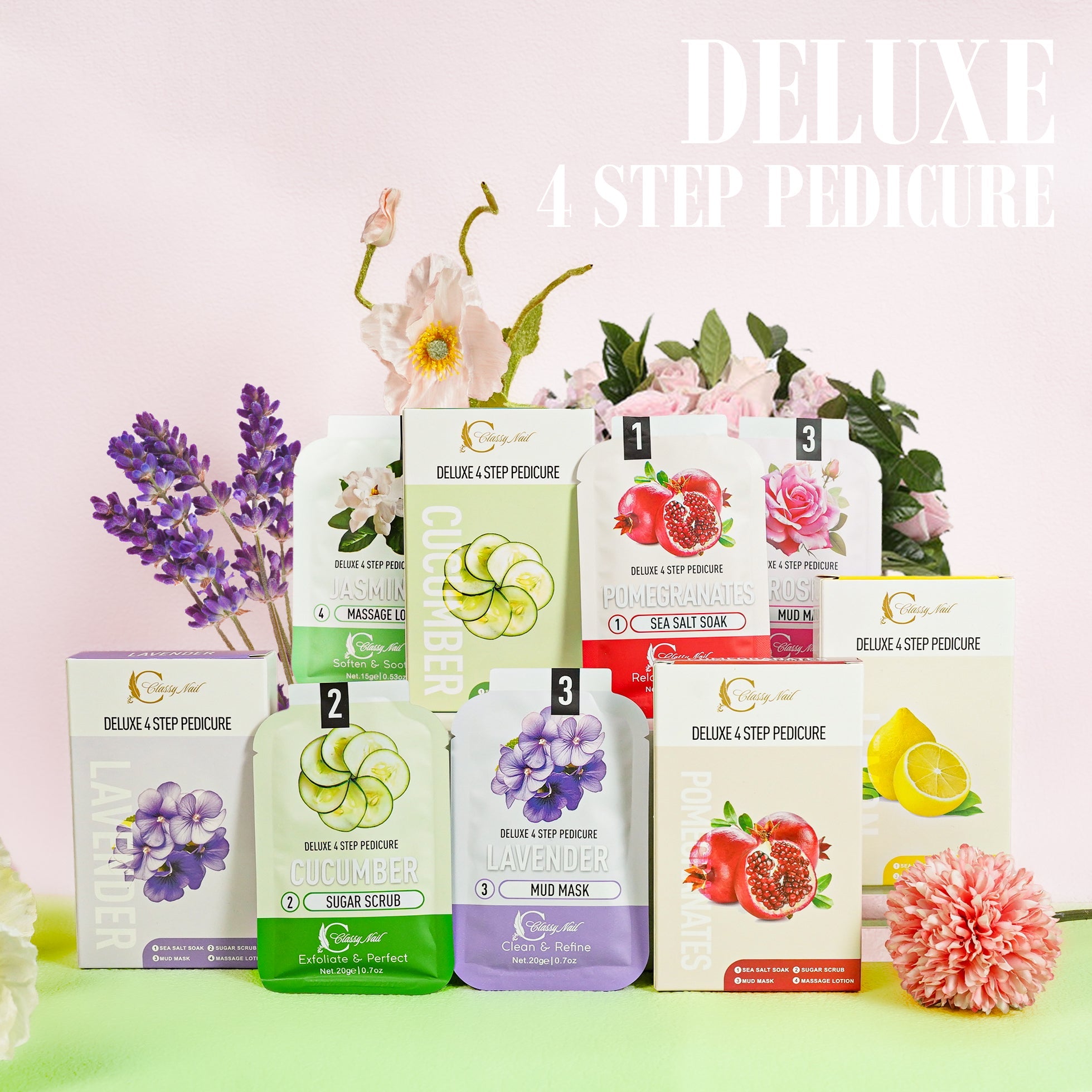 Classy Nail - Deluxe 4 Steps Pedicure - Jasmine - DTK Nail Supply