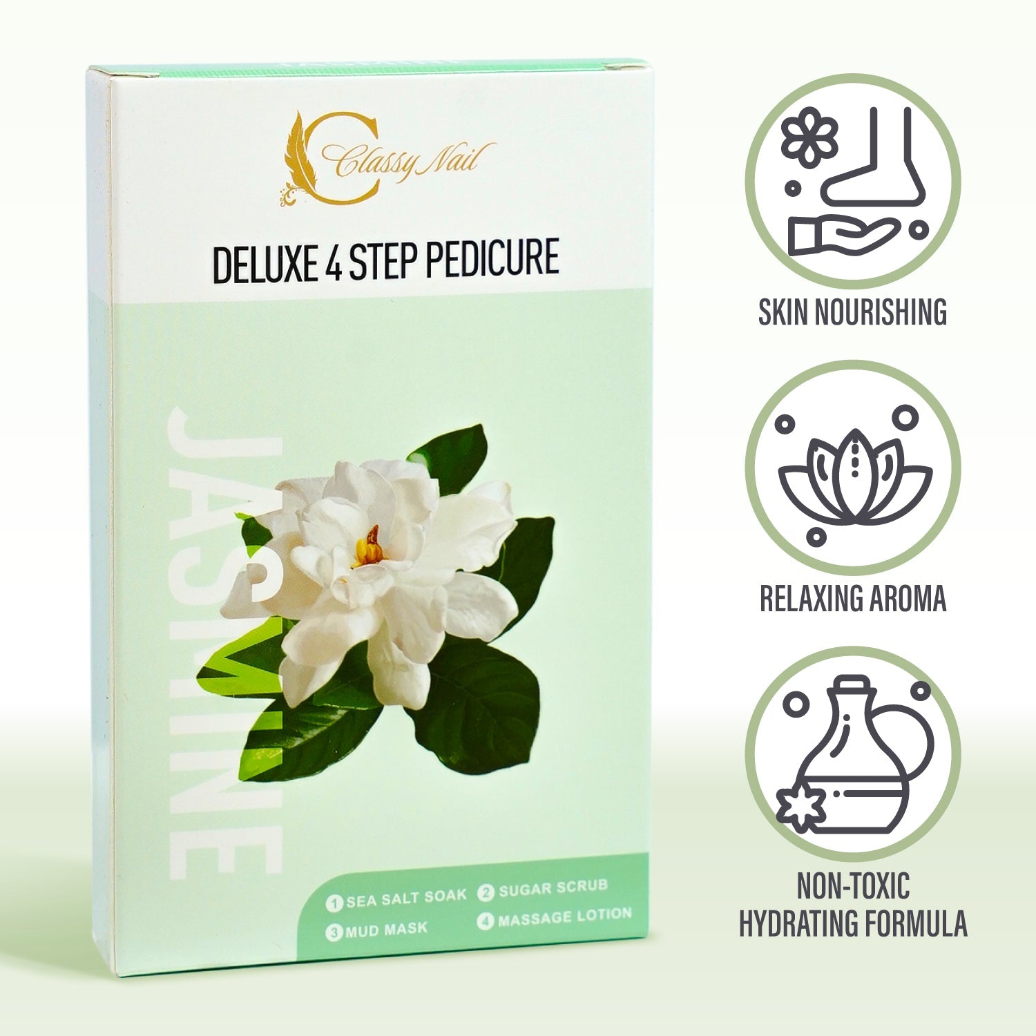 Classy Nail - Deluxe 4 Steps Pedicure - Jasmine - DTK Nail Supply