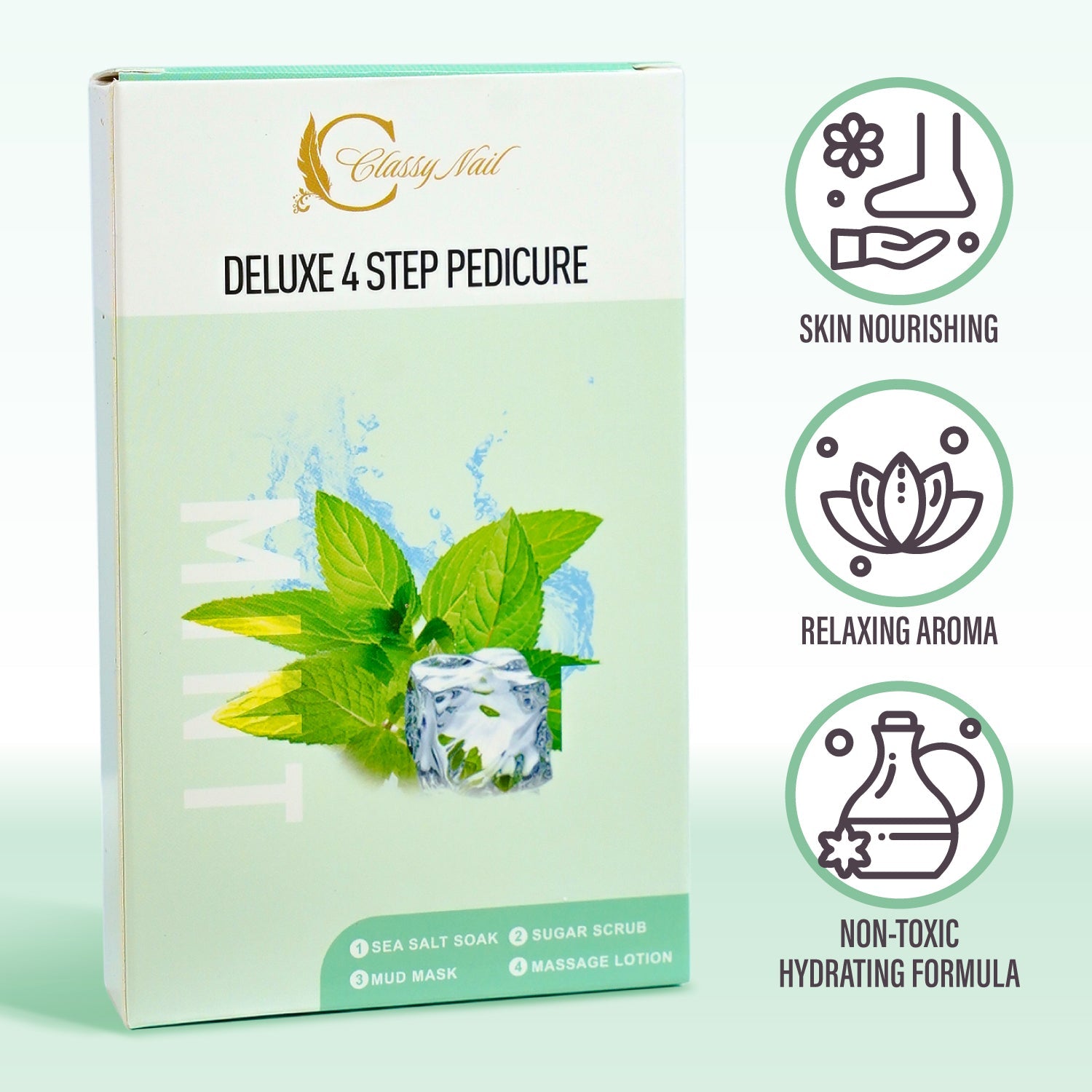 Classy Nail - Deluxe 4 Steps Pedicure - Mint - DTK Nail Supply