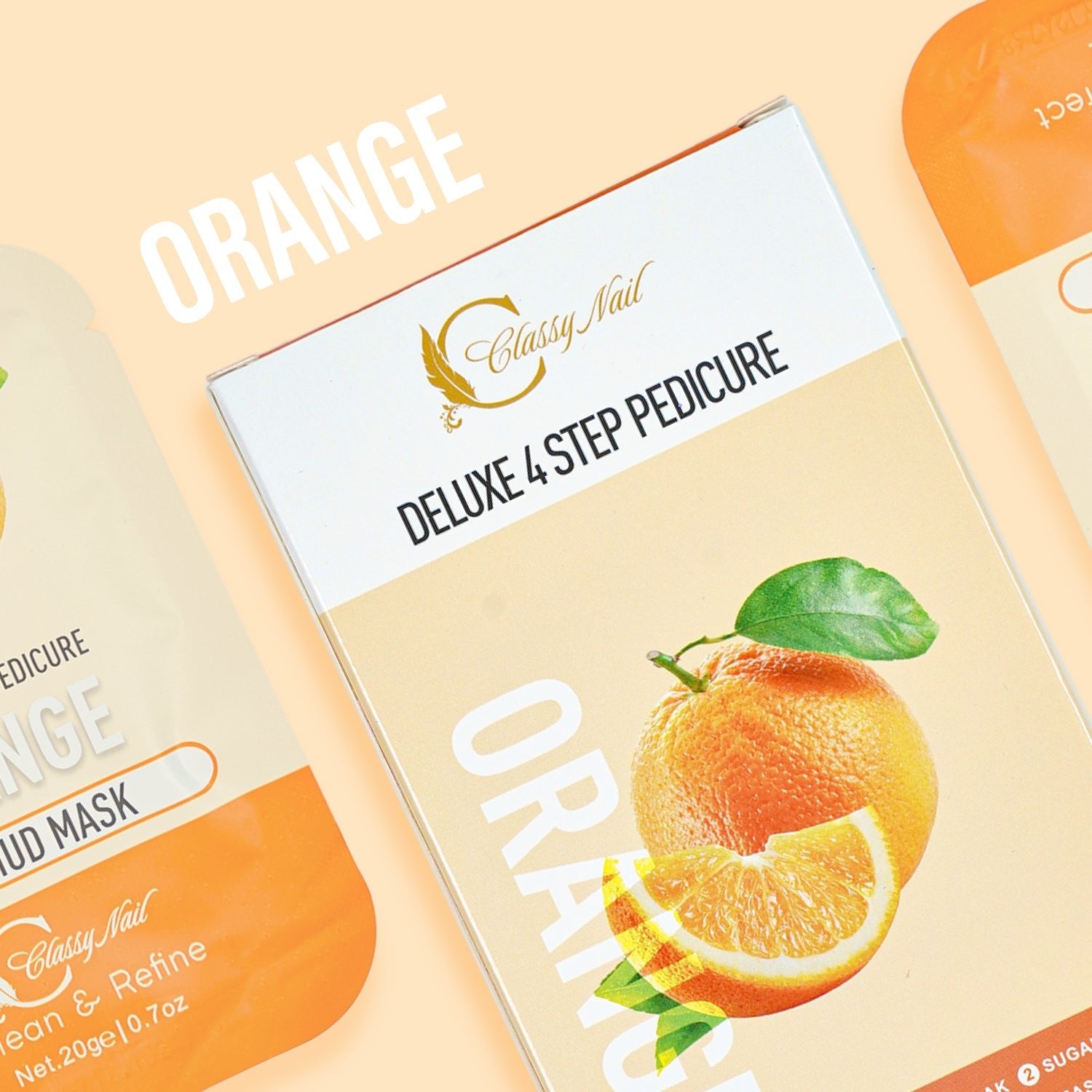 Classy Nail - Deluxe 4 Steps Pedicure - Orange - DTK Nail Supply