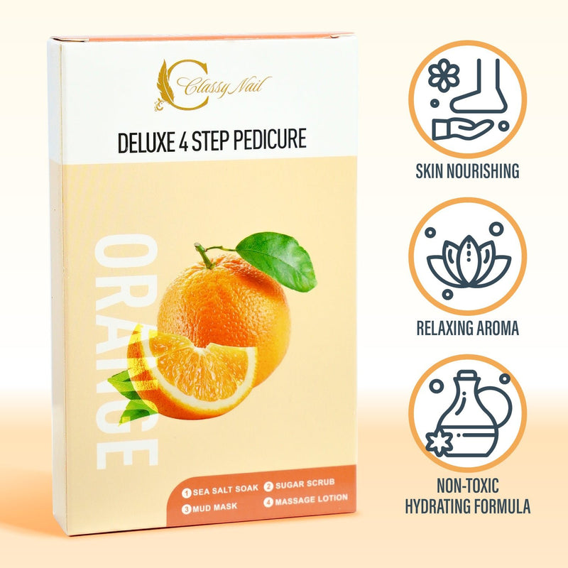Classy Nail - Deluxe 4 Steps Pedicure - Orange - DTK Nail Supply
