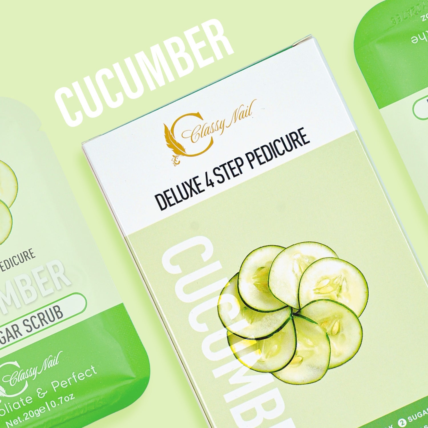 Classy Nail - Deluxe 4 Steps Pedicure x 50 Boxes - Cucumber - DTK Nail Supply
