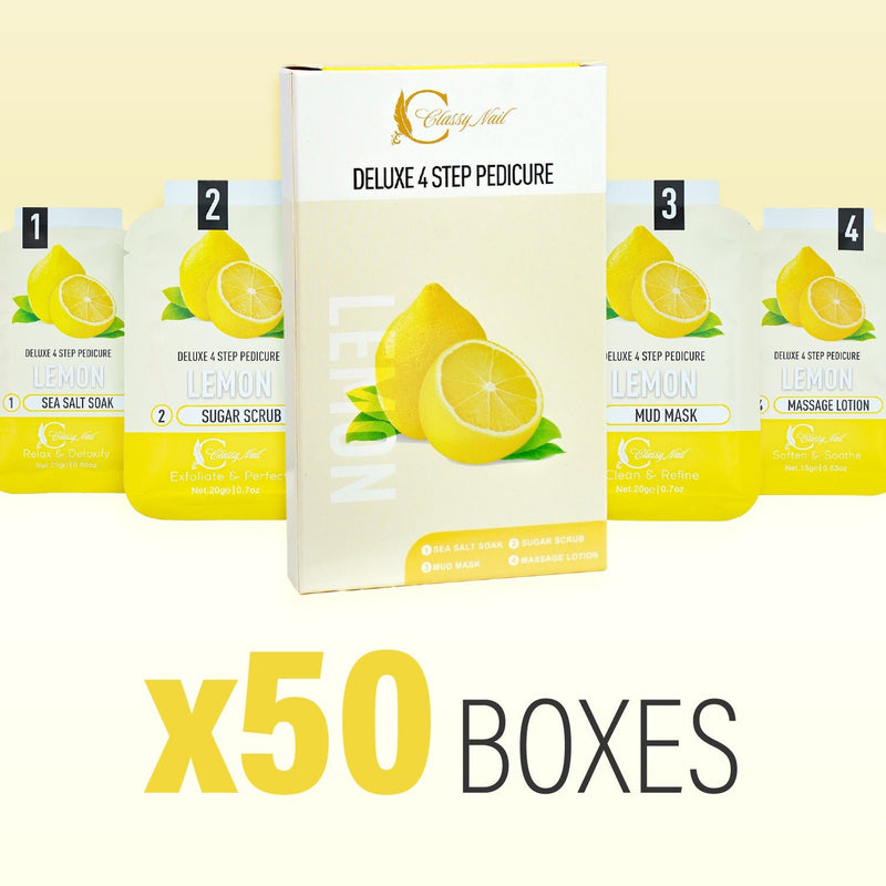 Classy Nail - Deluxe 4 Steps Pedicure x 50 Boxes - Lemon - DTK Nail Supply
