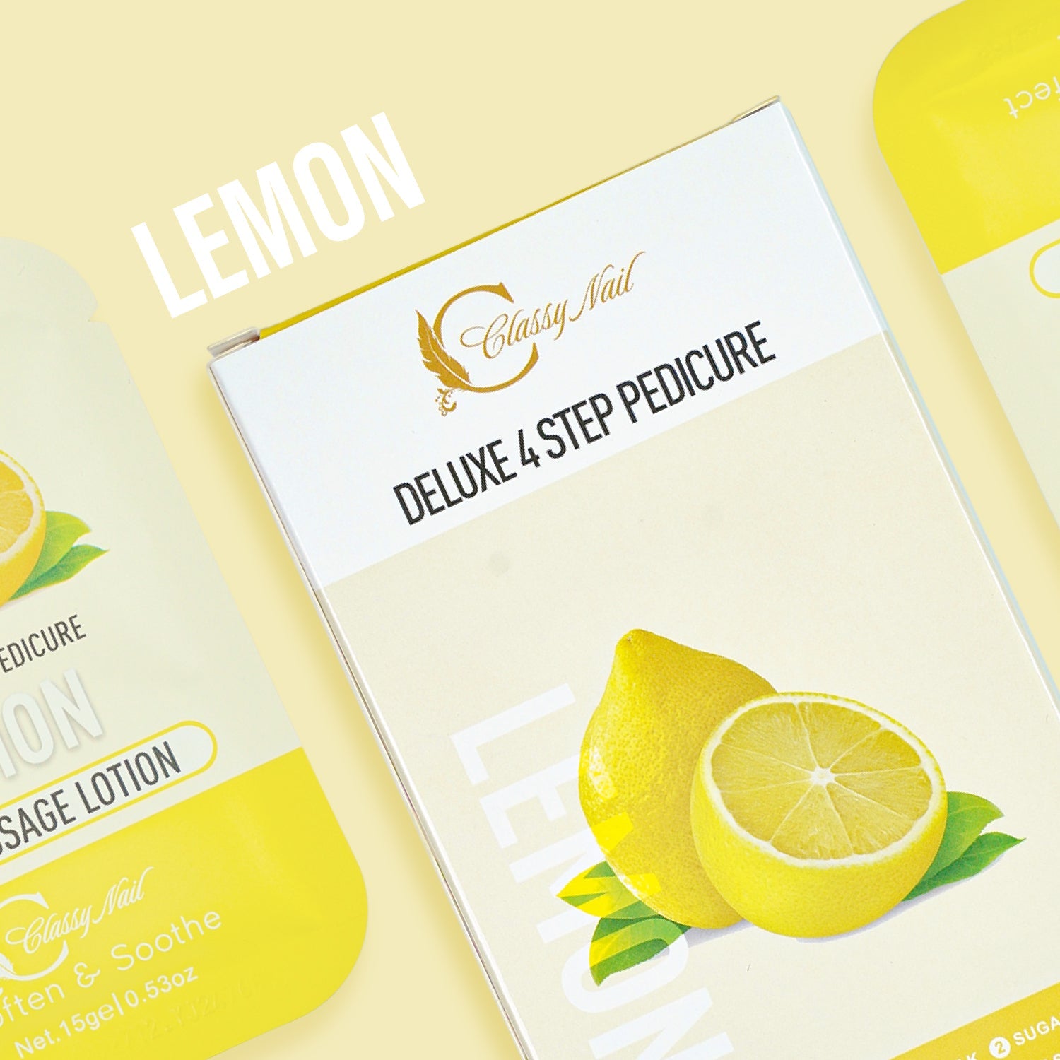Classy Nail - Deluxe 4 Steps Pedicure x 50 Boxes - Lemon - DTK Nail Supply