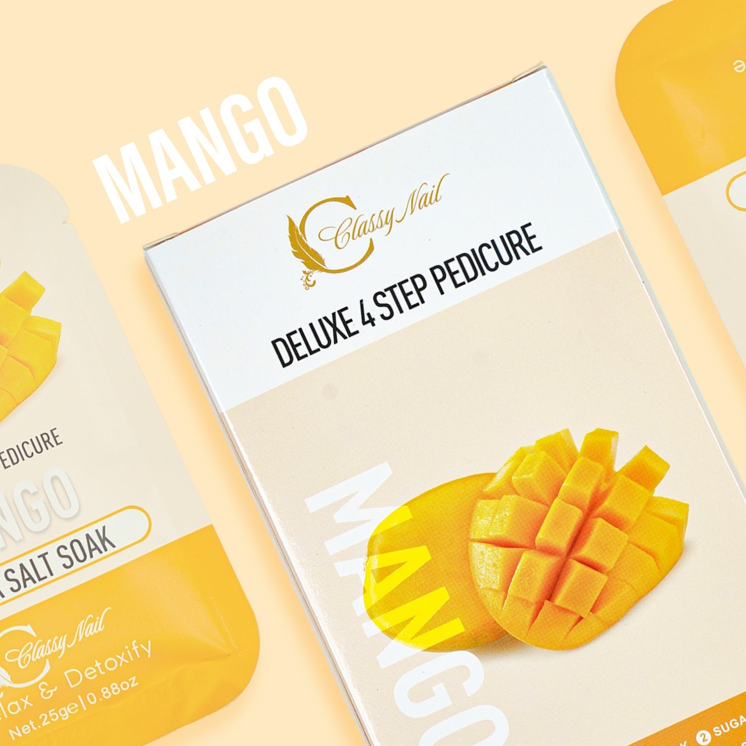 Classy Nail - Deluxe 4 Steps Pedicure x 50 Boxes - Mango - DTK Nail Supply
