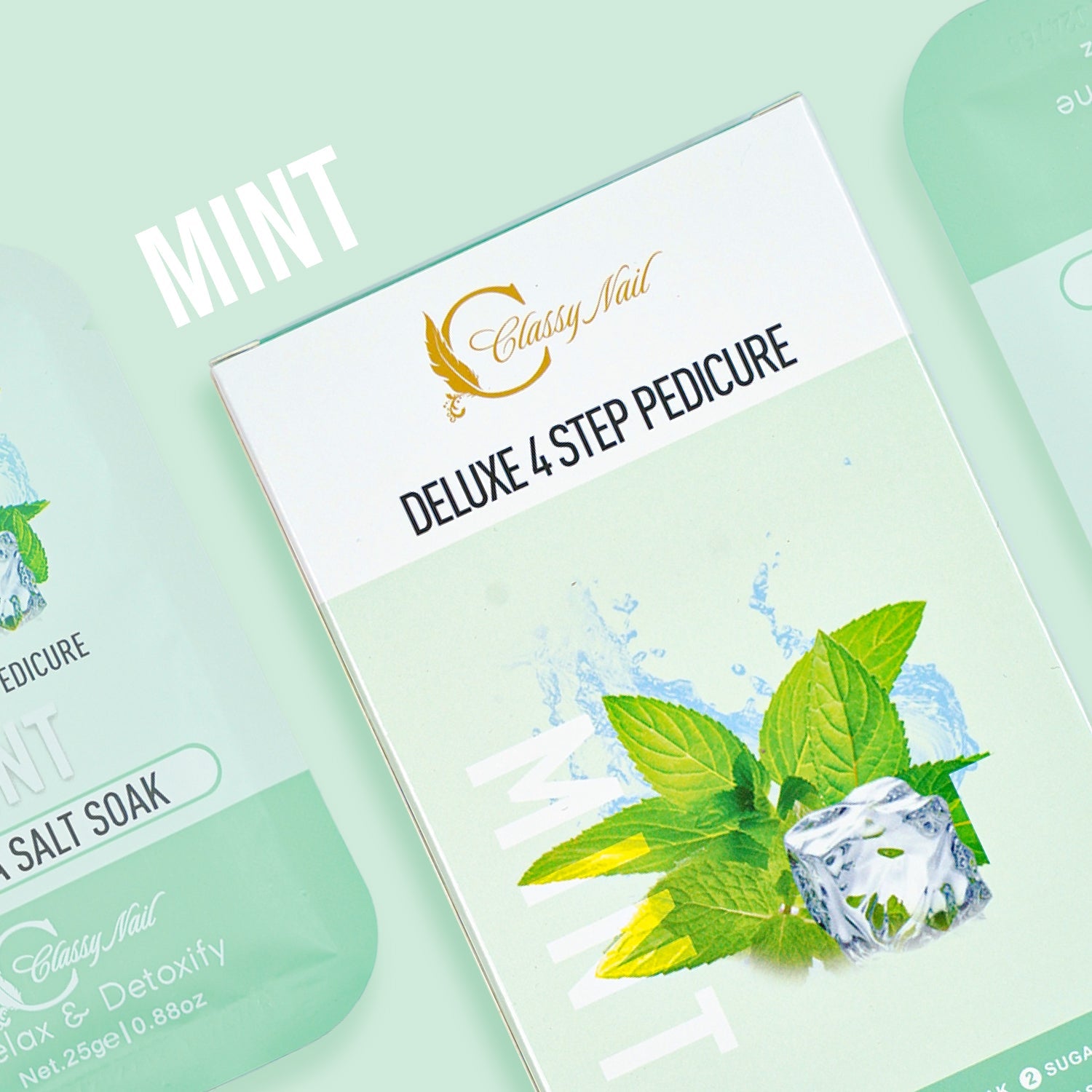Classy Nail - Deluxe 4 Steps Pedicure x 50 Boxes - Mint - DTK Nail Supply