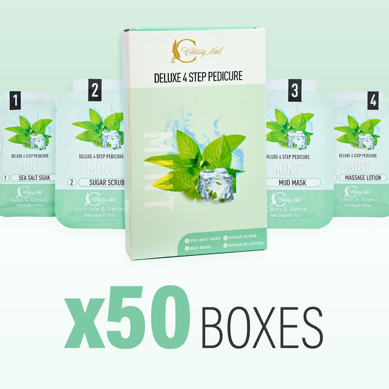 Classy Nail - Deluxe 4 Steps Pedicure x 50 Boxes - Mint - DTK Nail Supply
