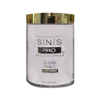 SNS 4-in-1 Pink & White Powder 16oz - Clear Pink Ombre 1