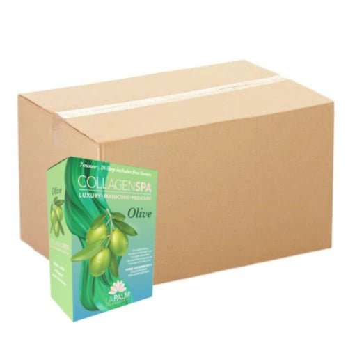 Collagen Spa - Case of 60 Pedi A Box (10 Steps) System - Olive - DTK Nail Supply