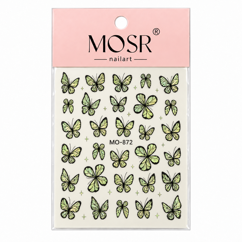 Butterfly Nail Art Stickers MO-872 - Green - DTK Nail Supply