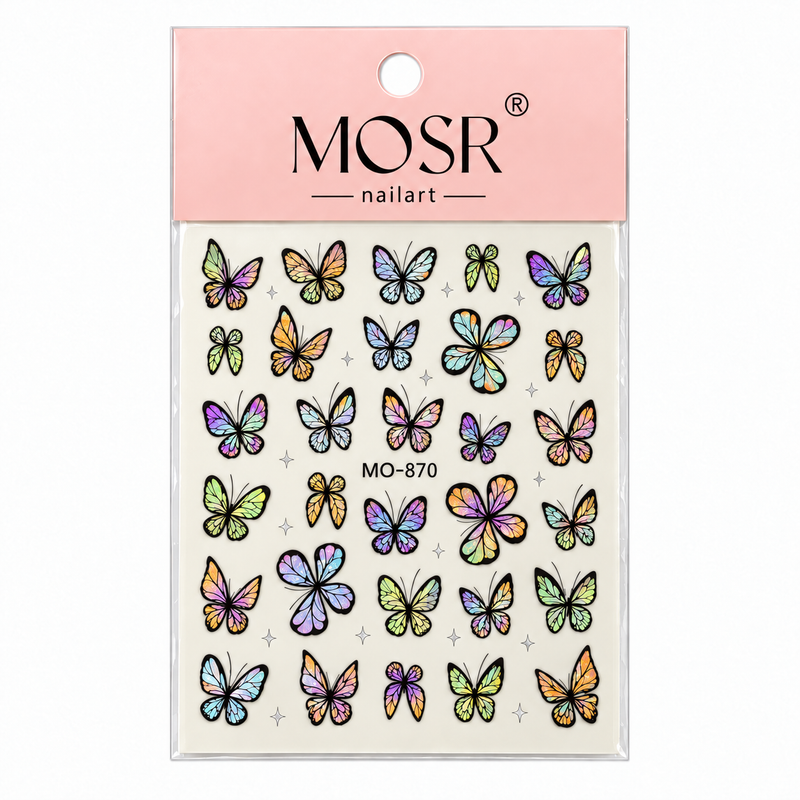 Butterfly Nail Art Stickers MO-870 - Multicolor - DTK Nail Supply