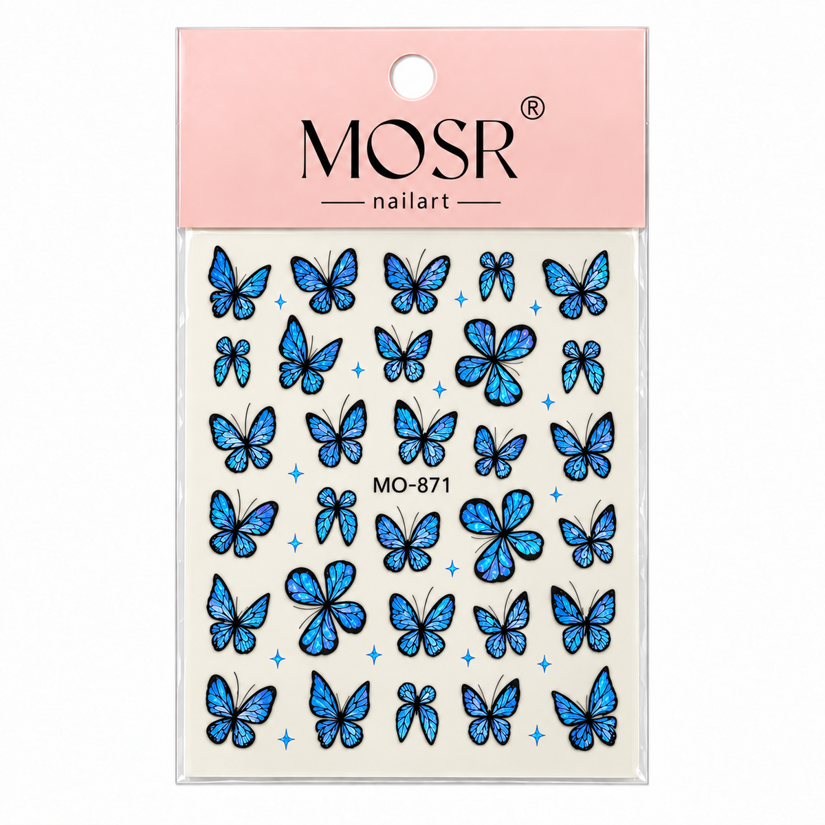 Butterfly Nail Art Stickers MO-871 - Blue - DTK Nail Supply