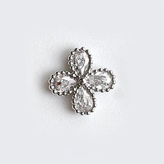 #334 Silver LX2 #333-334 2PCS Mini Four Petal Flower Nail Charm by Nail Charm sold by DTK Nail Supply