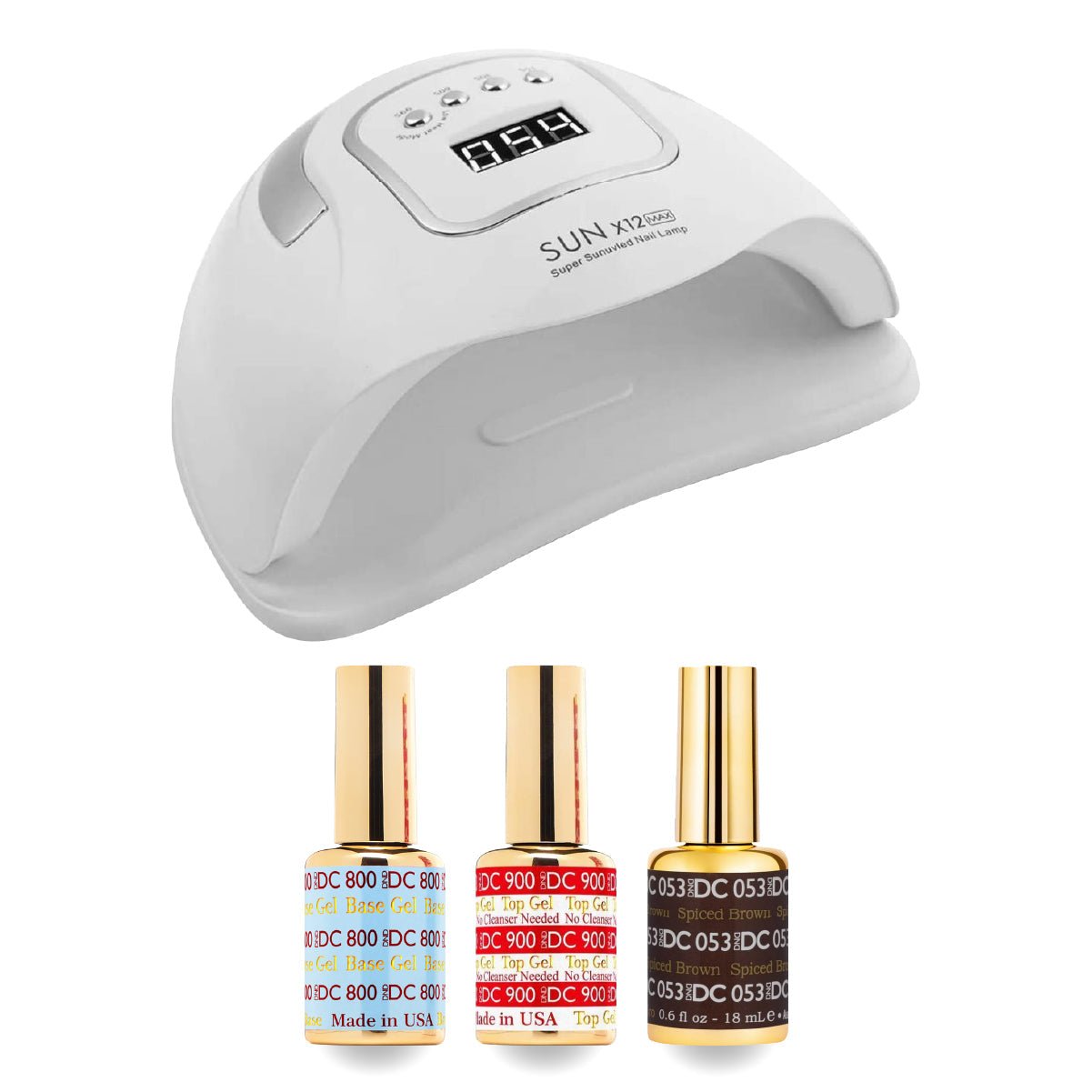 DC Gel Basic Kit - 053 Spiced Brown & Nail Lamp - DTK Nail Supply