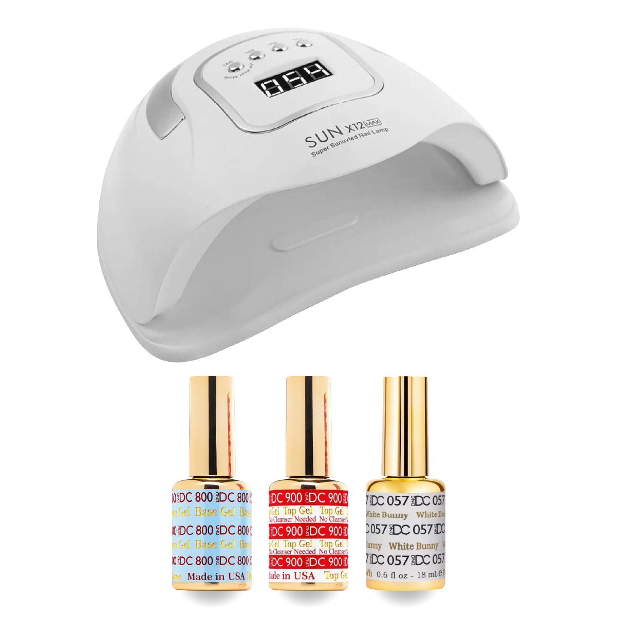 DC Gel Basic Kit - 057 White Bunny & Nail Lamp - DTK Nail Supply