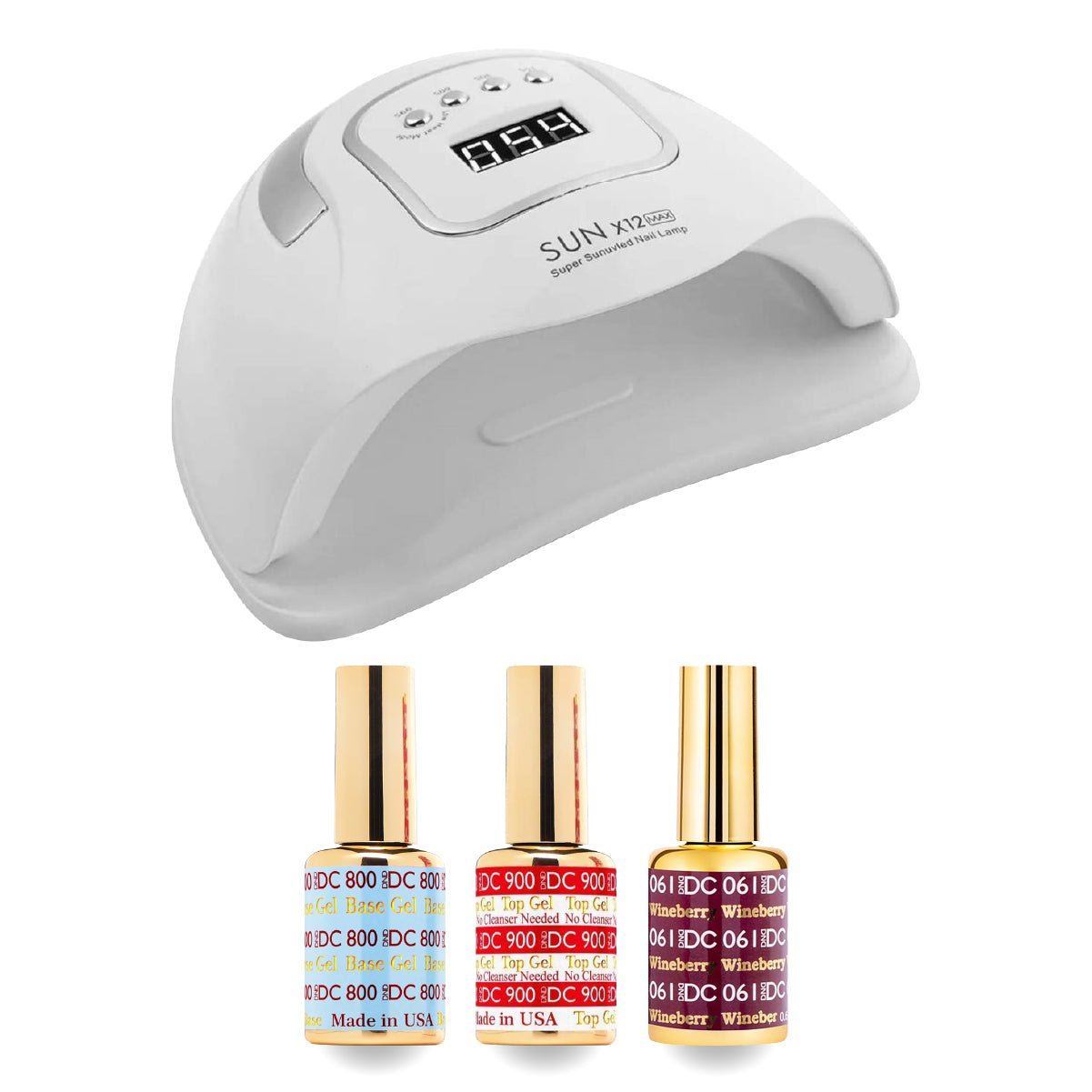 DC Gel Basic Kit - 061 Wine Berry & Nail Lamp - DTK Nail Supply