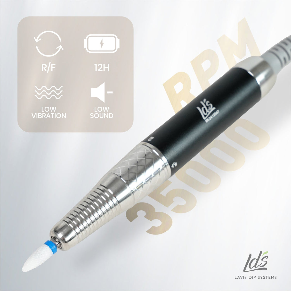 LDS Nail Drill (Pink, Silver 1, Silver 2, Gold 1 or Gold 2) + FREE Carbide Drill Bit (#1 - #26)