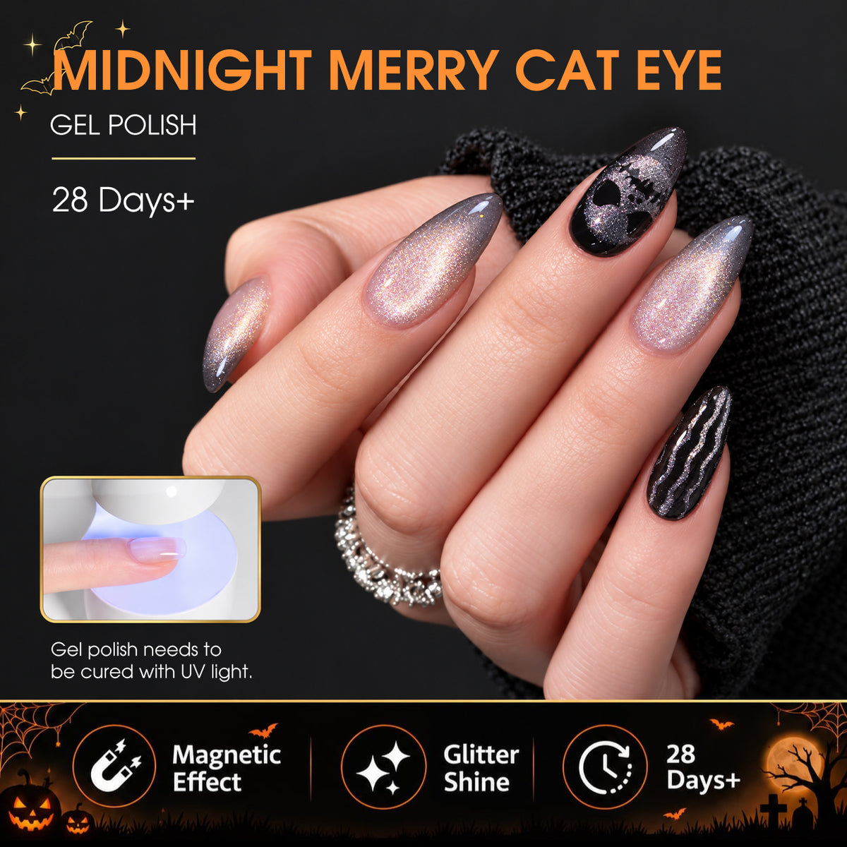 LDS Midnight Merry - Set 12 Colors - Universal Cat Eye Collection - DTK Nail Supply