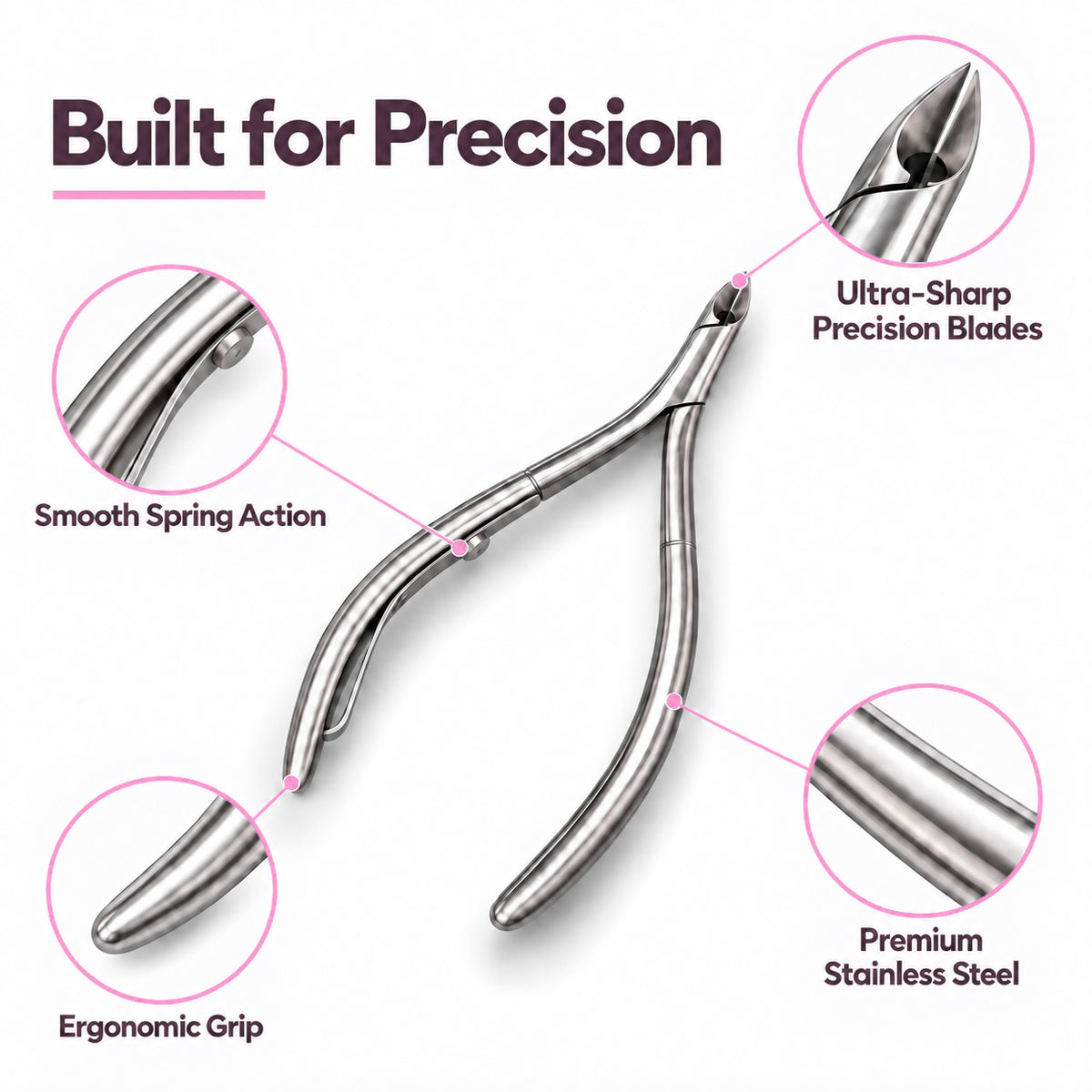 Nail Cuticle Nipper R4J12 - Round 4mm - Jaw 12