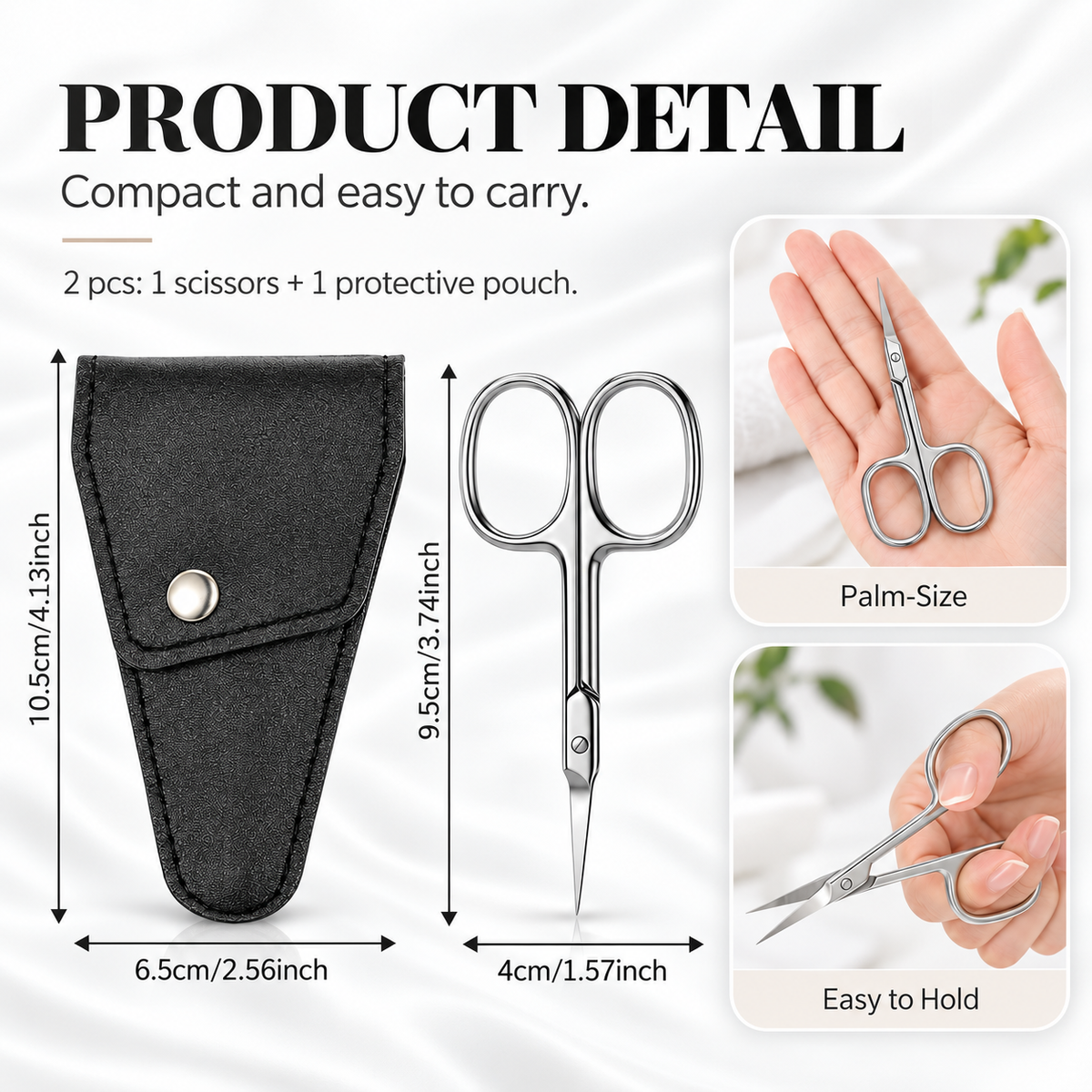 Cuticle Scissors - Extra-Fine Curved Blade with Pouch - DTK Nail Supply