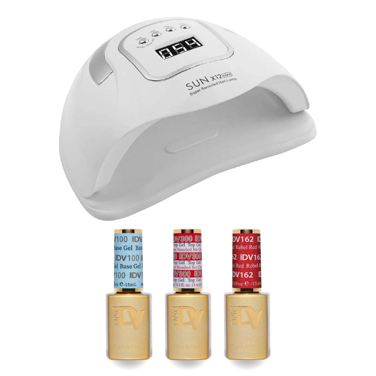 DIVA Gel Basic Kit - 162 Rebel Red & Nail Lamp - DTK Nail Supply